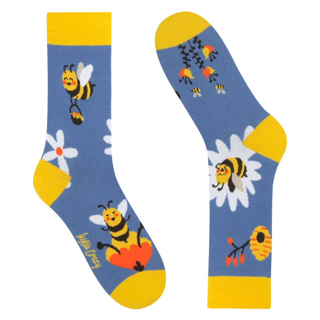 Calcetines largos de algodón, originales y divertidos, "Bee"-Kylie Crazy