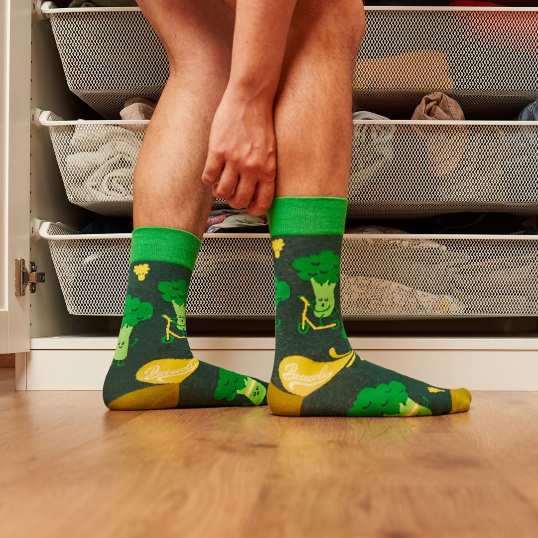Calcetines largos de algodón, originales y divertidos, Brócoli-Kylie Crazy