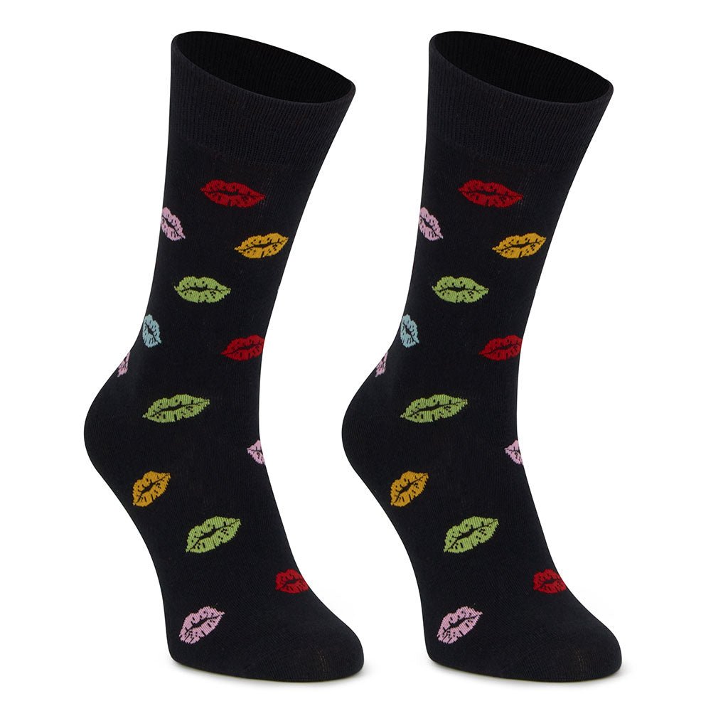 Calcetines largos de algodón, originales y divertidos, "Labios"-Kylie Crazy