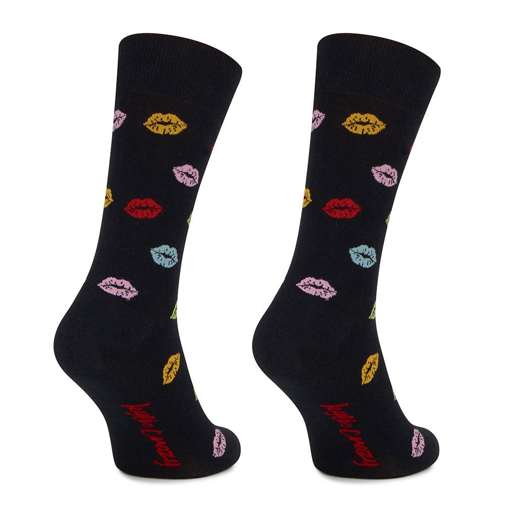 Calcetines largos de algodón, originales y divertidos, "Labios"-Kylie Crazy