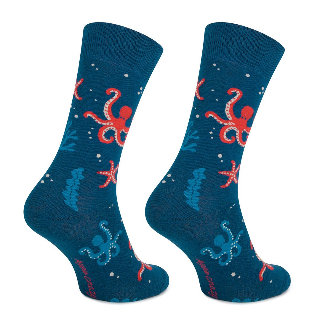 Calcetines divertidos de algodón, media-caña unisex, Pulpo-Kylie Crazy