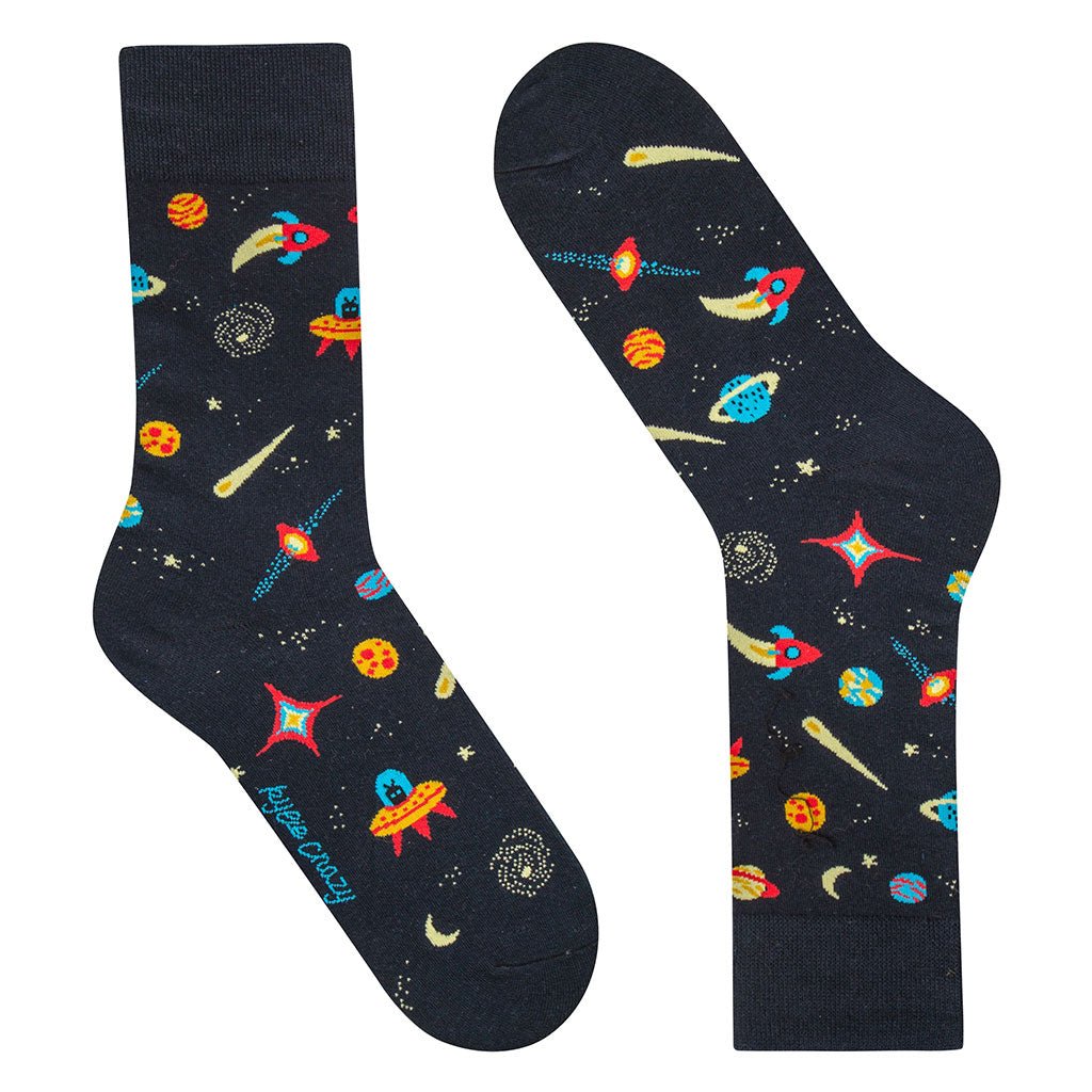 Calcetines divertidos media-caña unisex, Galaxy-Kylie Crazy