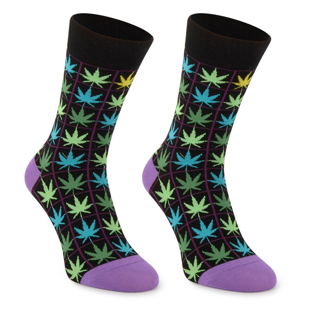 Calcetines media-caña de algodón, originales y divertidos, "Cannabis"-Kylie Crazy