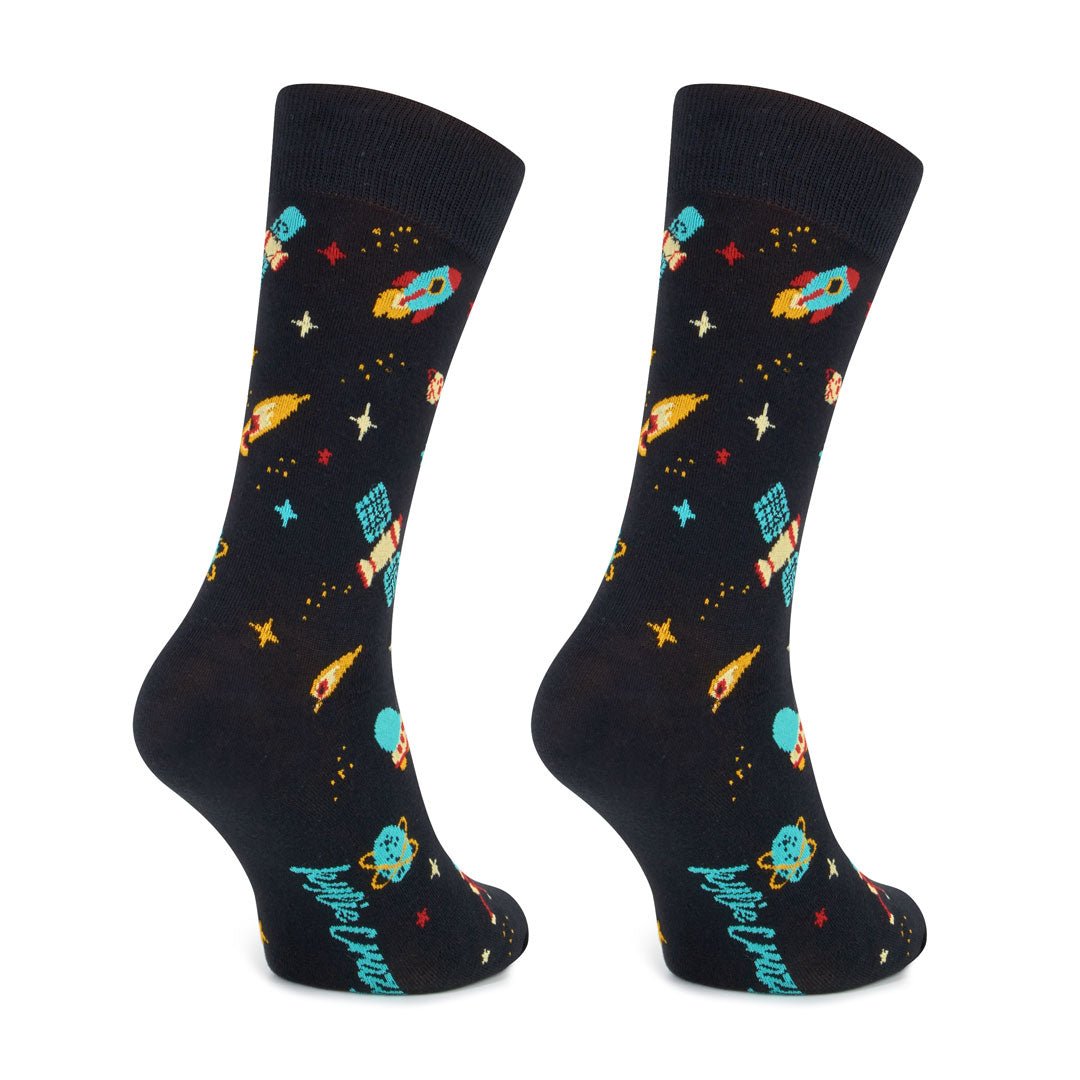 Calcetines media-caña de algodón, originales y divertidos, "Galaxy"-Kylie Crazy