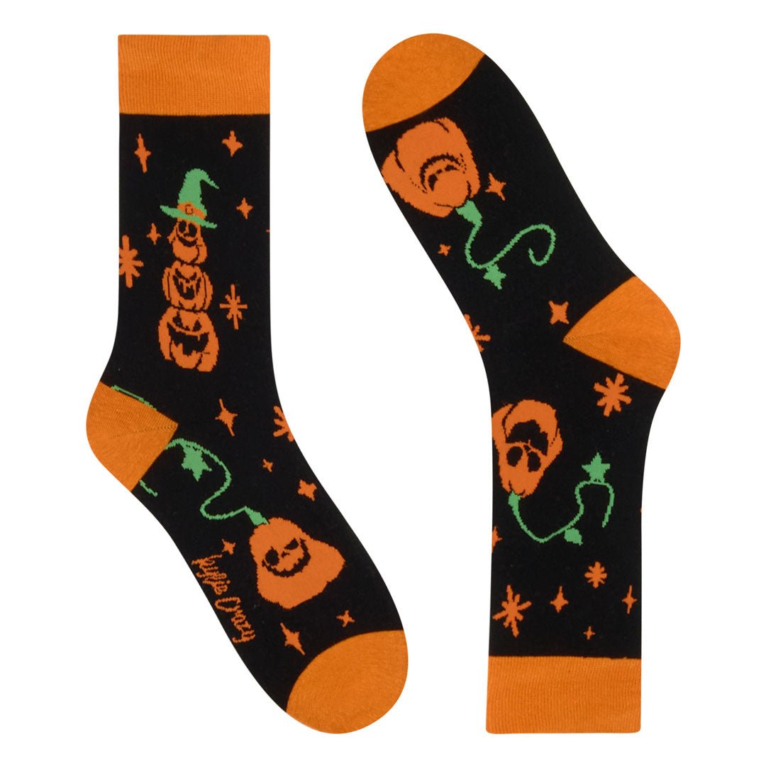 Calcetines media-caña de algodón, originales y divertidos, "Halloween"-Kylie Crazy