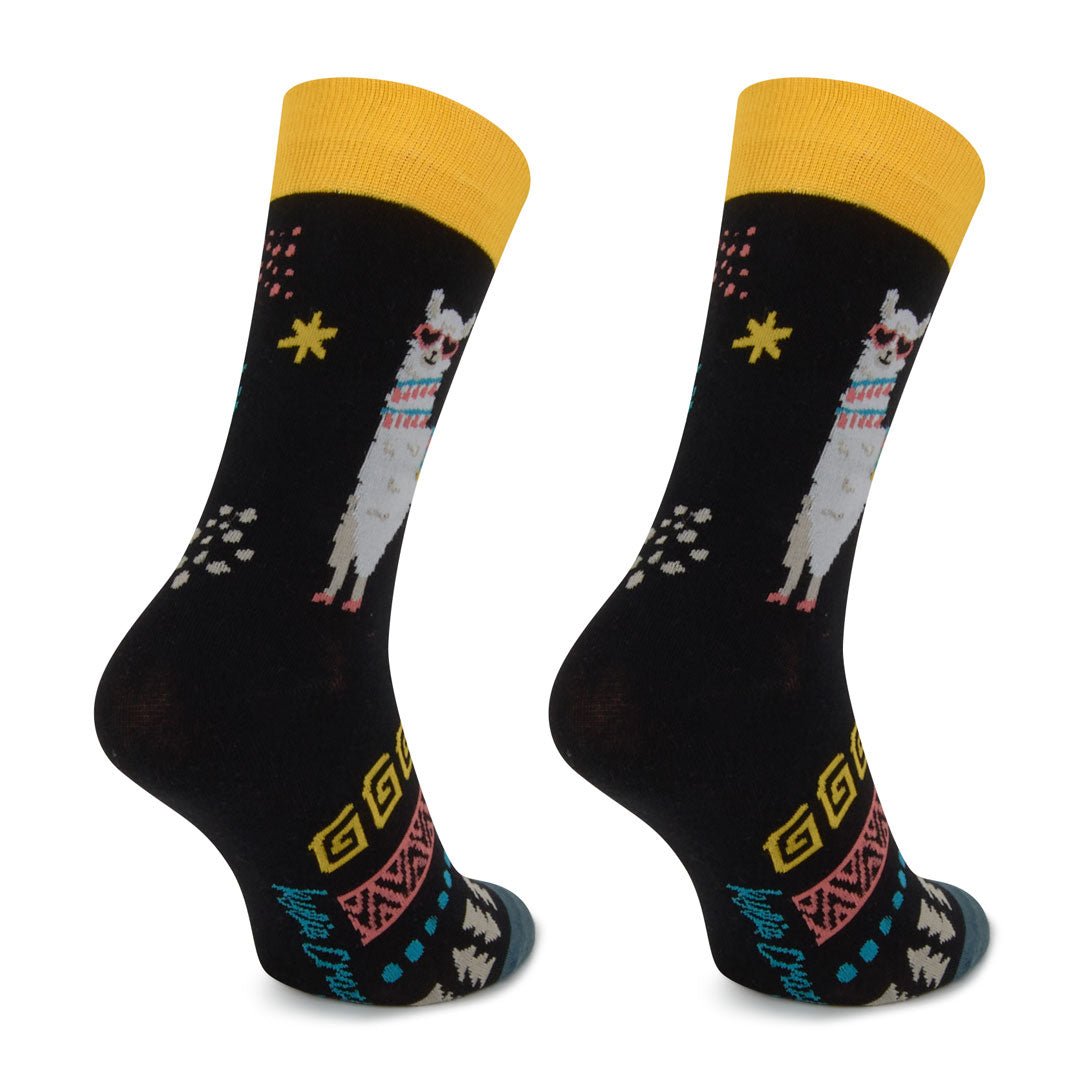 Calcetines media-caña de algodón, originales y divertidos, "Llama"-Kylie Crazy