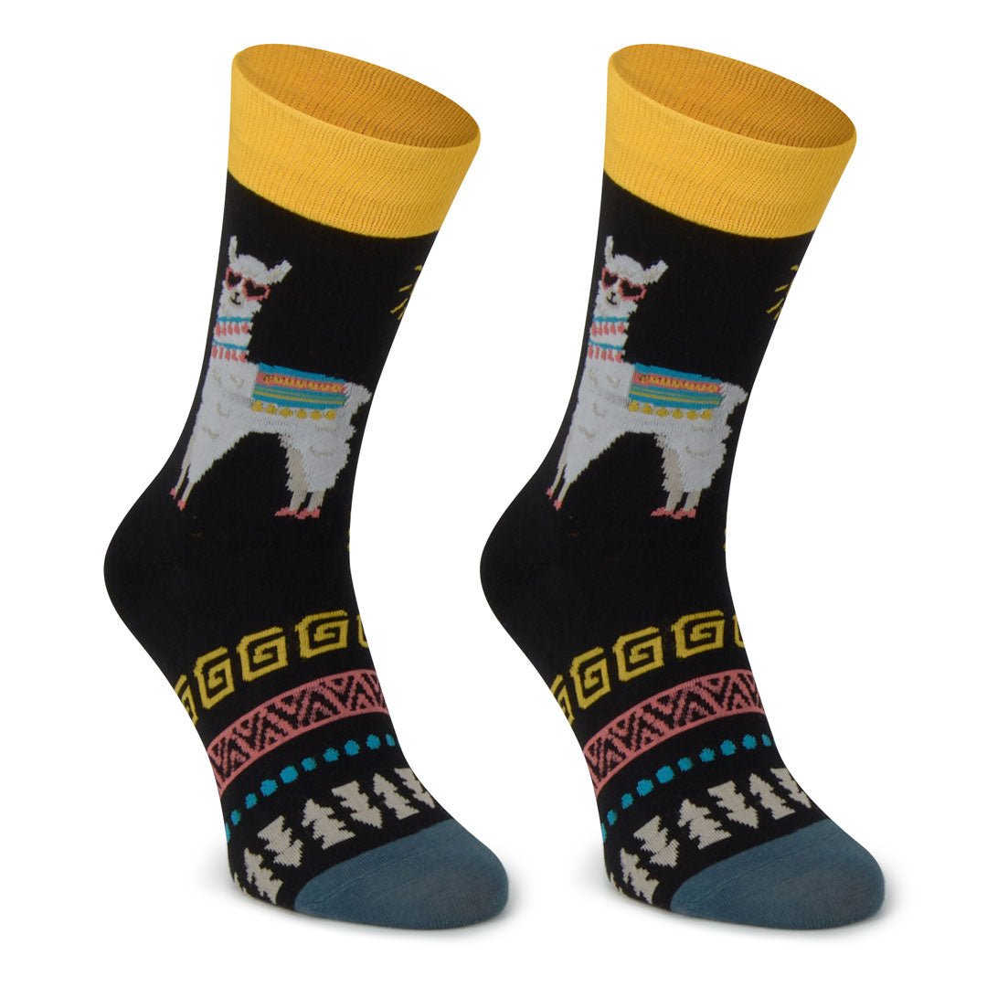 Calcetines media-caña de algodón, originales y divertidos, "Llama"-Kylie Crazy