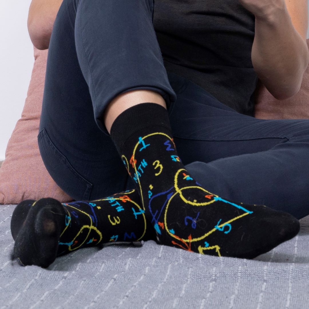 Calcetines media-caña de algodón, originales y divertidos, "Matemáticas"-Kylie Crazy