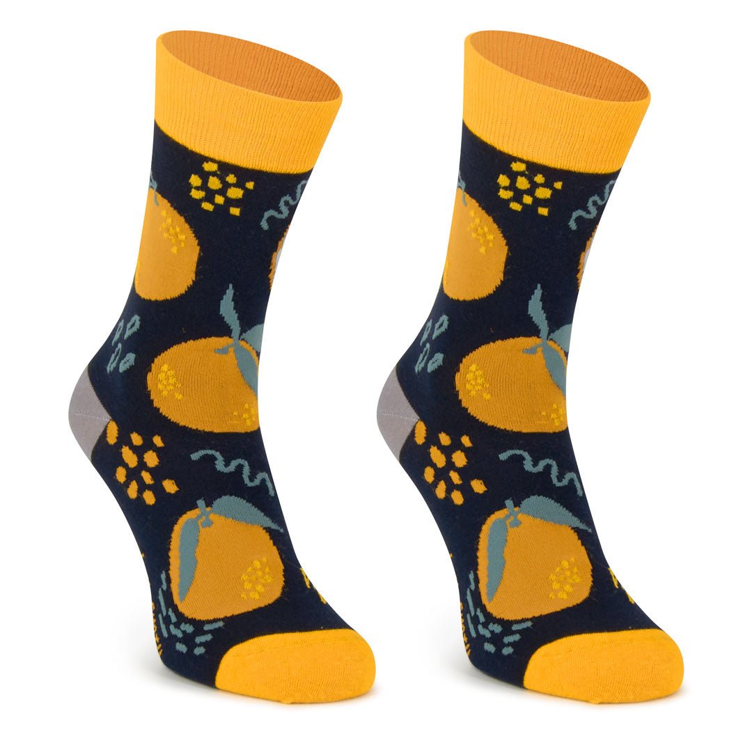 Calcetines media-caña de algodón, originales y divertidos, "NARANJA"-Kylie Crazy