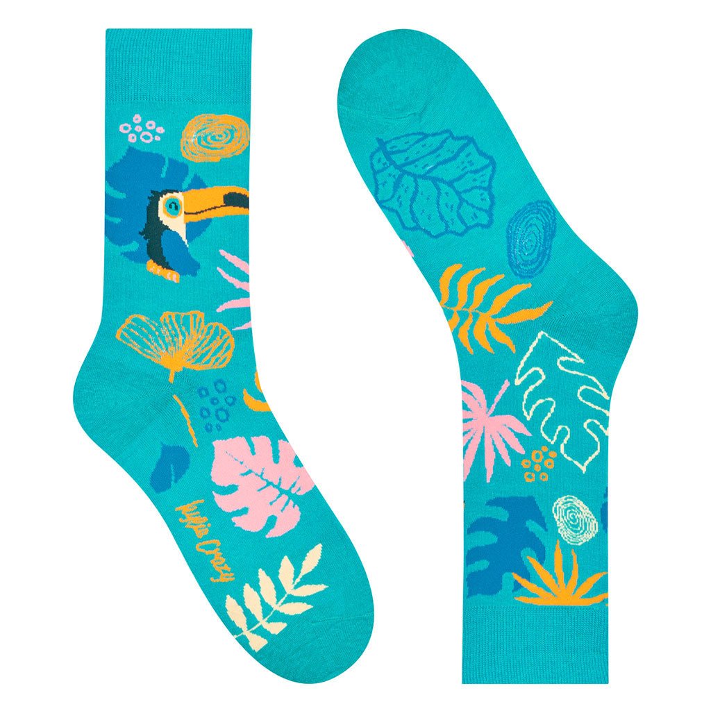 Calcetines media-caña de algodón, originales y divertidos, "Tropical dia"-Kylie Crazy