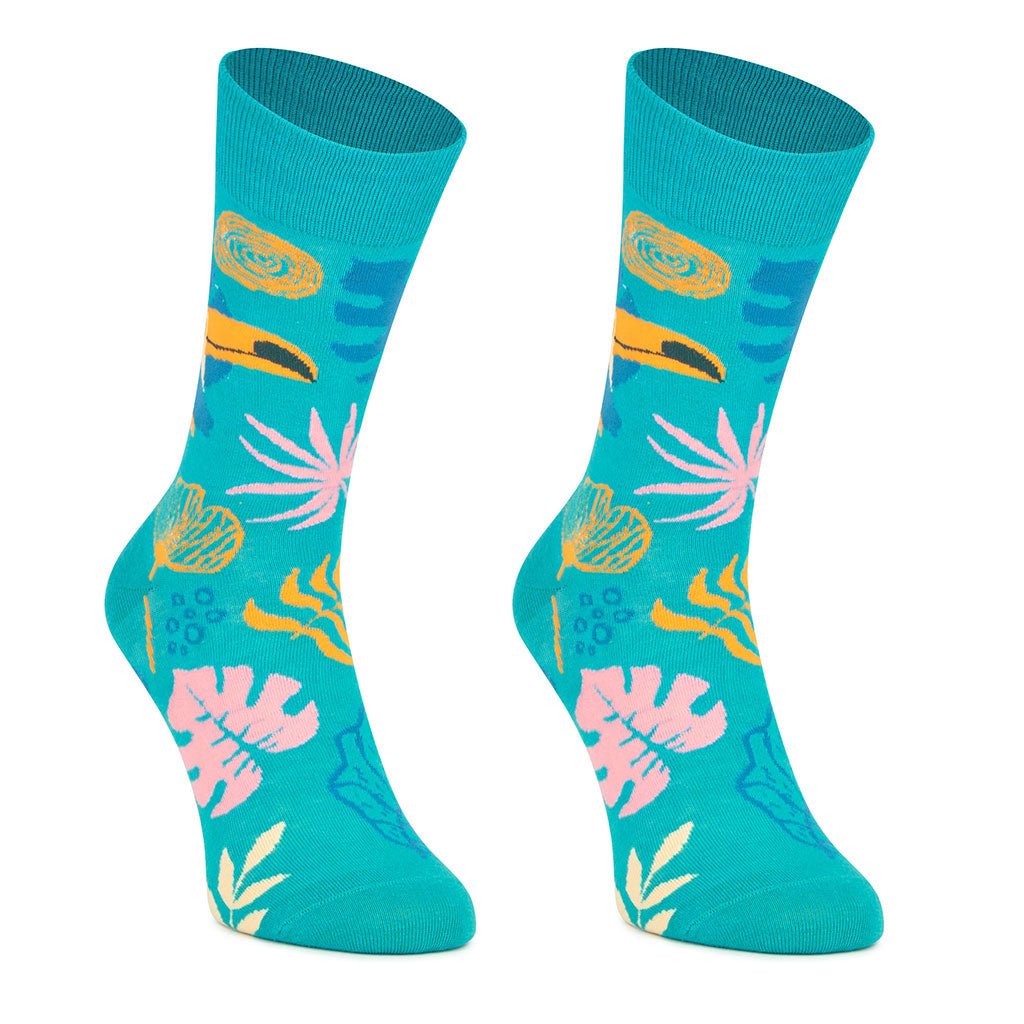 Calcetines media-caña de algodón, originales y divertidos, "Tropical dia"-Kylie Crazy