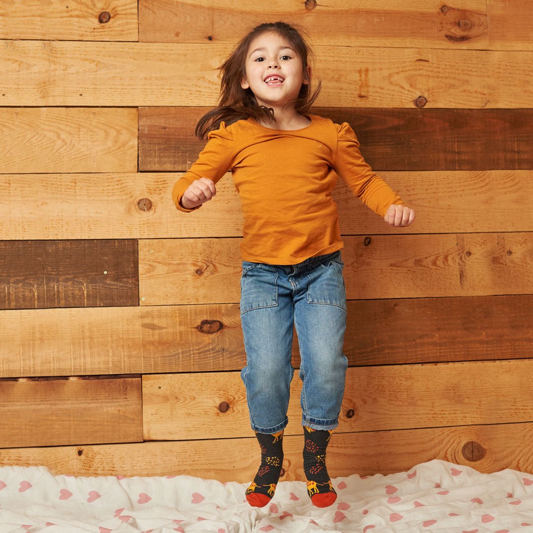 Calcetines divertidos de algodón para niños, resistentes y originales "Jirafa"-Kylie Crazy