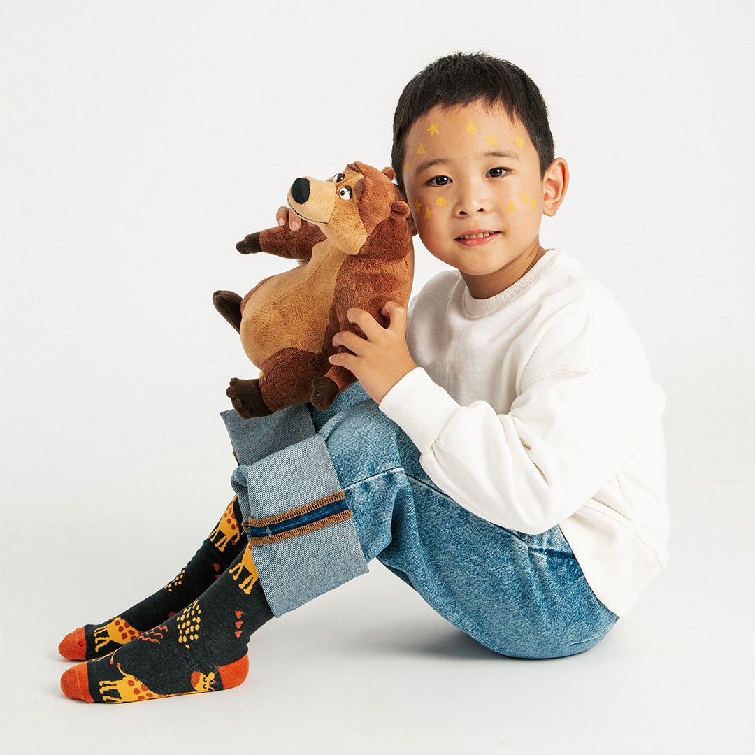 Calcetines divertidos de algodón para niños, resistentes y originales "Jirafa"-Kylie Crazy