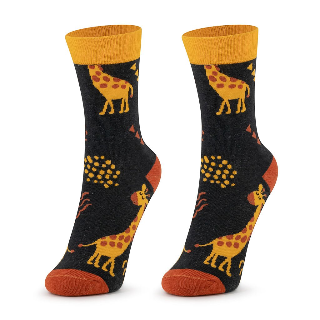 Calcetines divertidos de algodón para niños, resistentes y originales "Jirafa"-Kylie Crazy