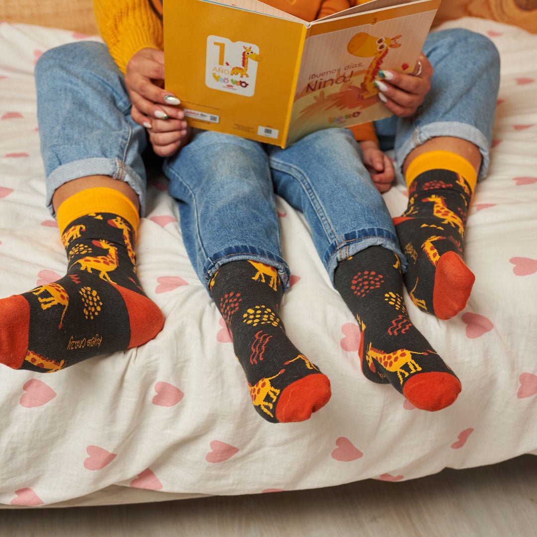 Calcetines divertidos de algodón para niños, resistentes y originales "Jirafa"-Kylie Crazy