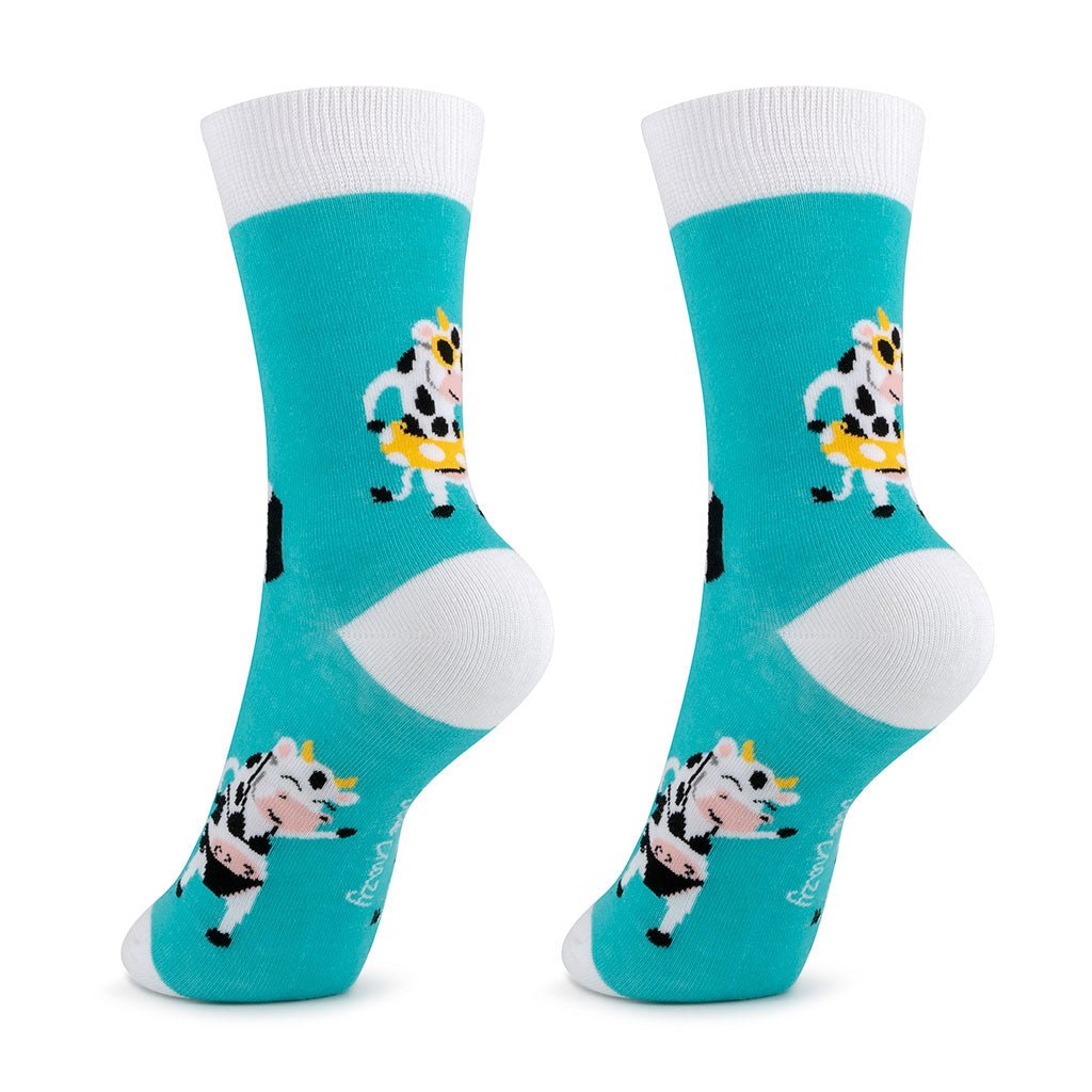 Calcetines divertidos de algodón para niño, resistentes y originales "Vaca"-Kylie Crazy
