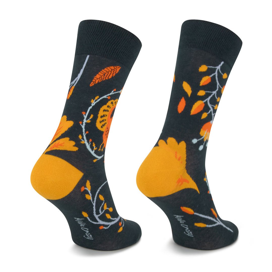 Calcetines sin costura y diseños desiguales de algodón, originales y divertidos, "Birds"-Kylie Crazy