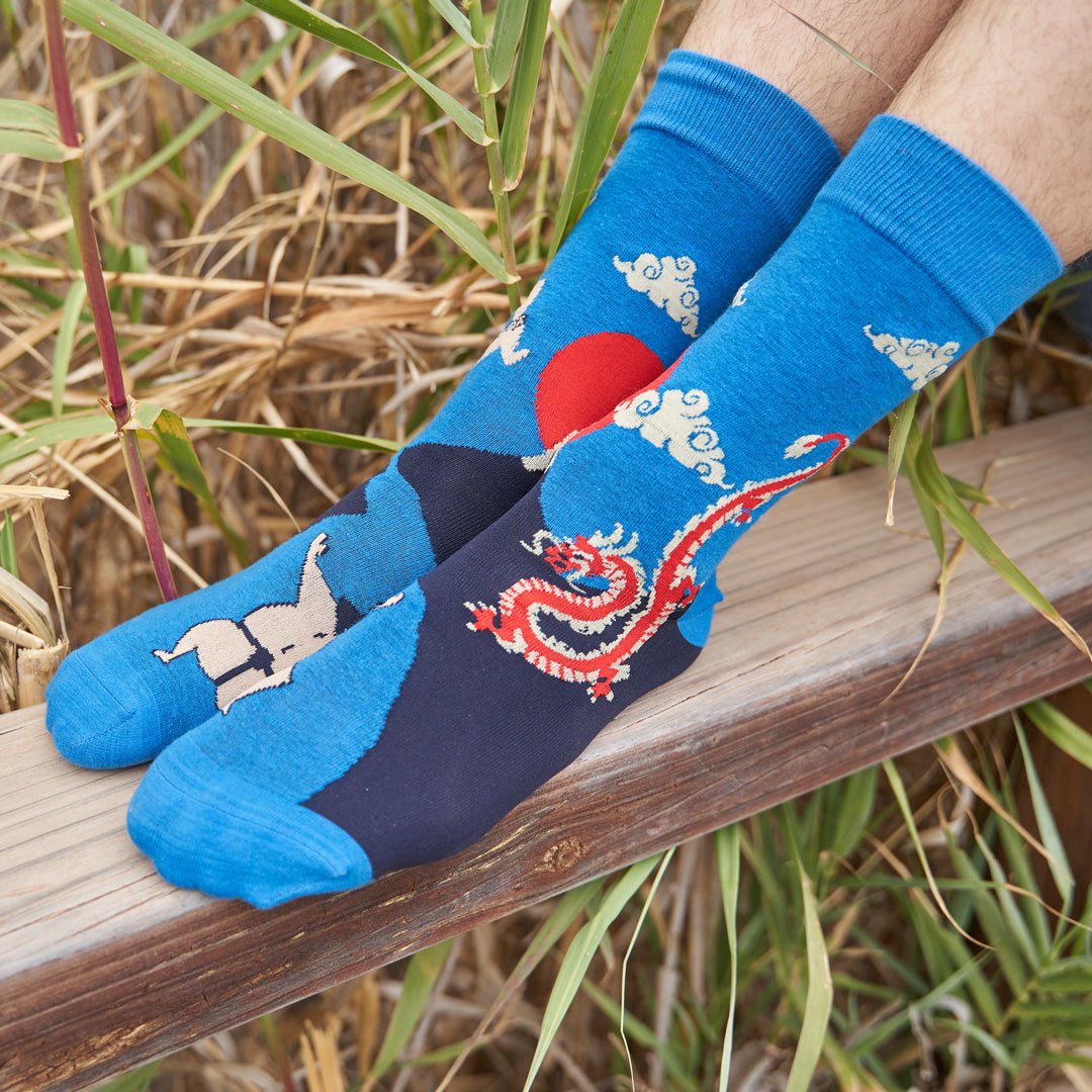 Calcetines sin costura y diseños desiguales de algodón, originales y divertidos, "SUMO"-Kylie Crazy