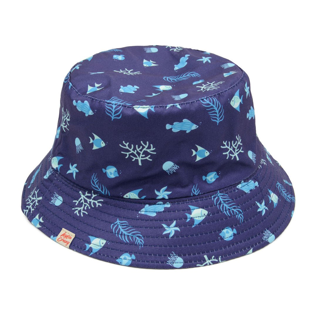 Gorro de pescador "Peces" reversible, bicolor y secado rápido.-Kylie Crazy