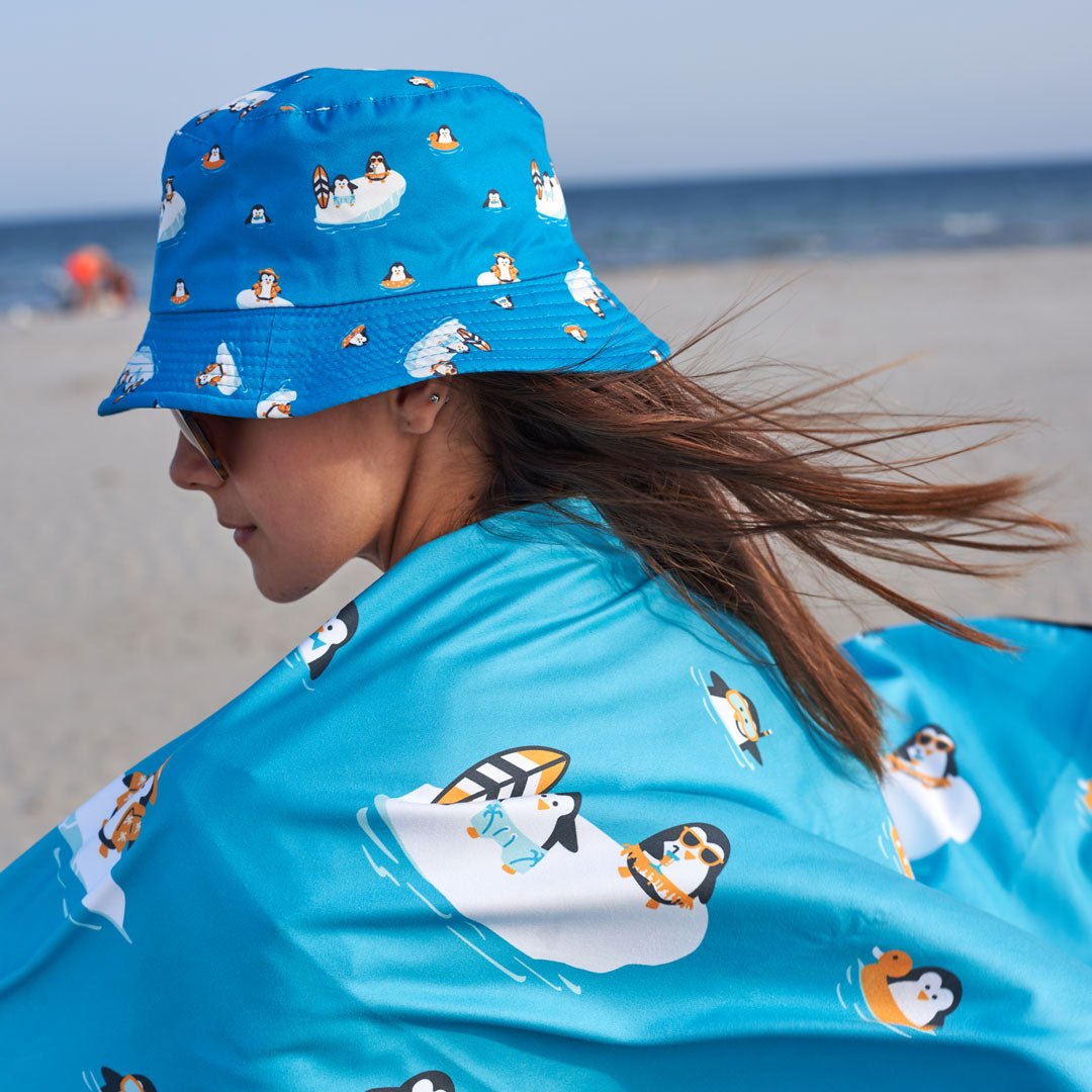 Gorro de pescador "Pingüino" reversible, bicolor y secado rápido.-Kylie Crazy