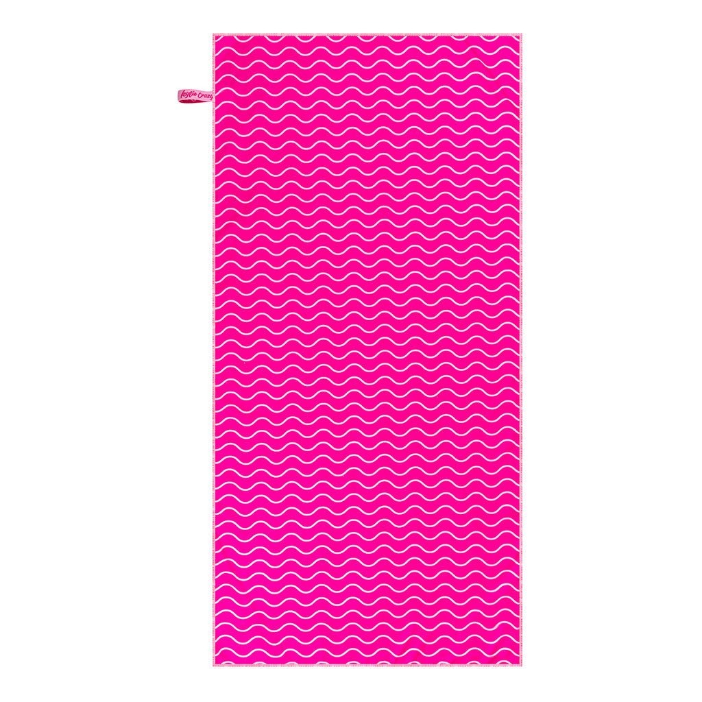 Toalla Microfibra "Líneas fuxia" ligera para piscinas, playa y viajes-Kylie Crazy
