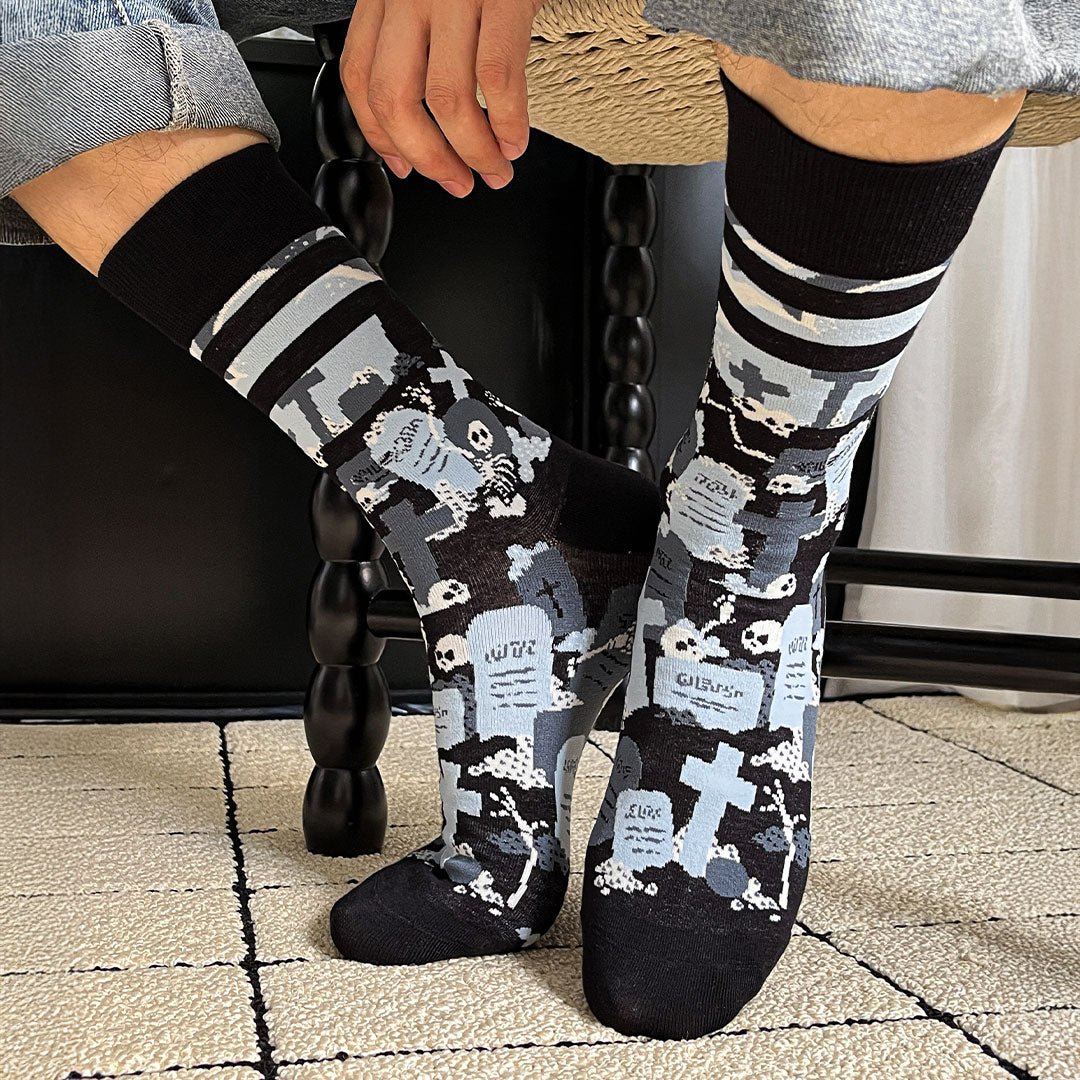 Calcetines divertidos de algodón "sin costuras". CALAVERAS - Kylie Crazy