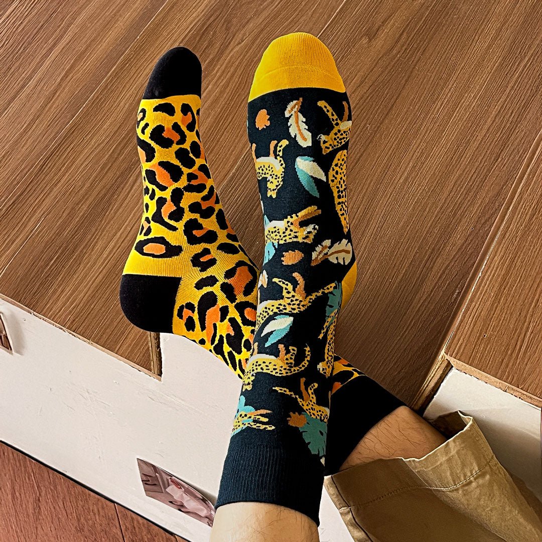 Calcetines divertidos de algodón "sin costuras". LEOPARDO - Kylie Crazy