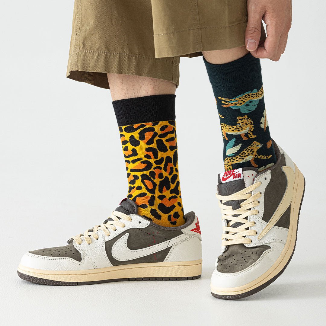 Calcetines divertidos de algodón "sin costuras". LEOPARDO - Kylie Crazy