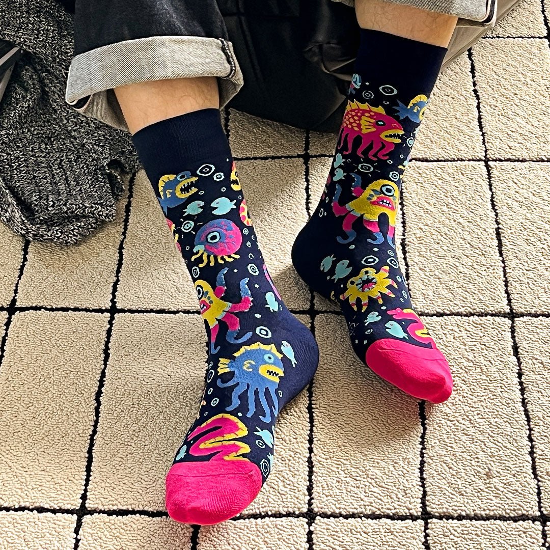 Calcetines divertidos de algodón "sin costuras". MONSTRUOS MARINOS - Kylie Crazy