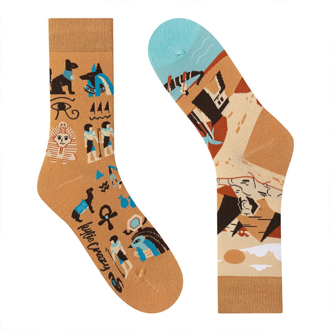 Calcetines divertidos de algodón "sin costuras". PIRAMIDES - Kylie Crazy