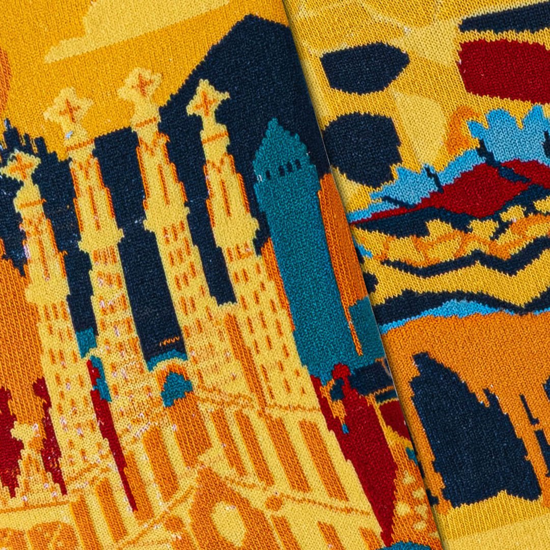 Calcetines divertidos de algodón "sin costuras". SAGRADA FAMILIA - Kylie Crazy