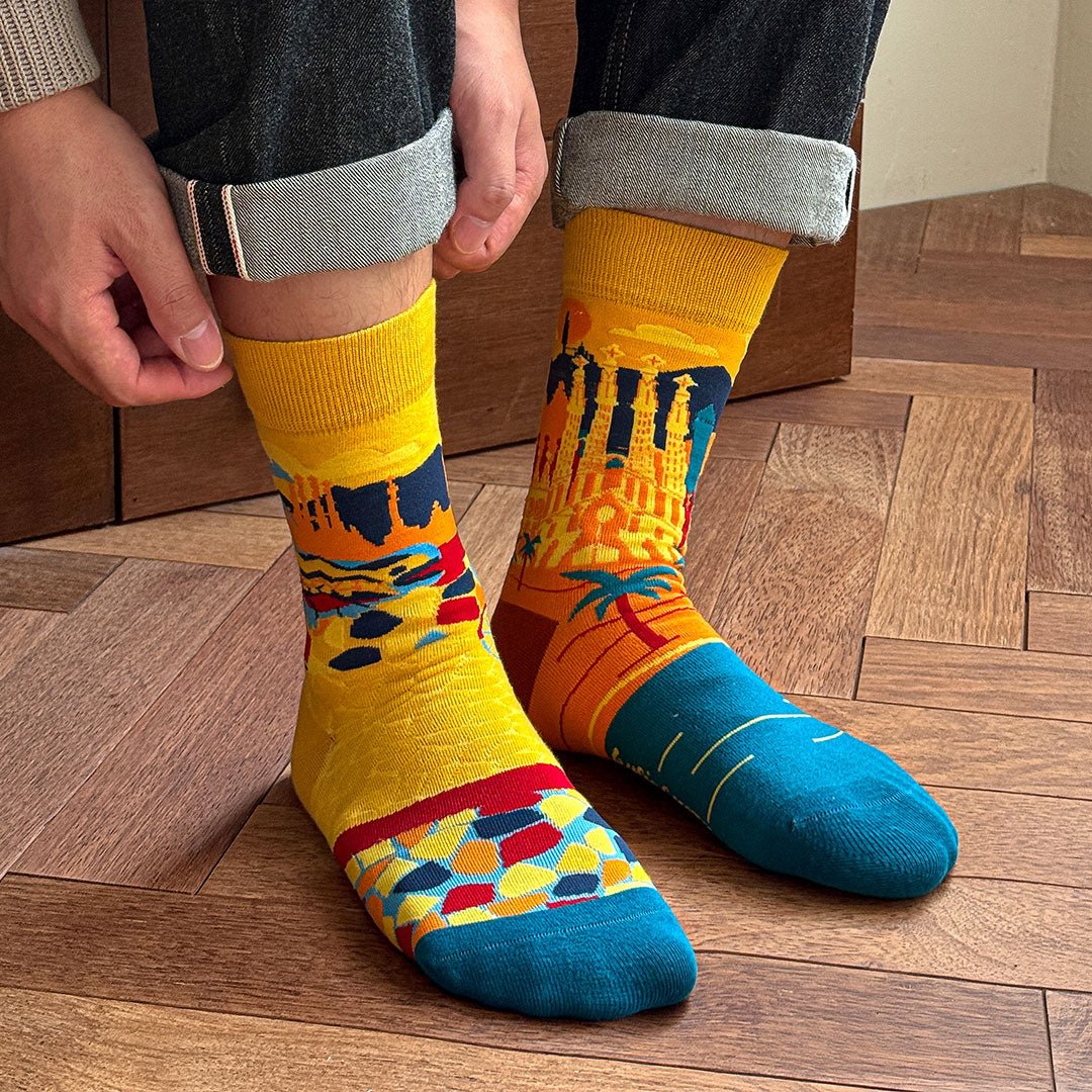 Calcetines divertidos de algodón "sin costuras". SAGRADA FAMILIA - Kylie Crazy