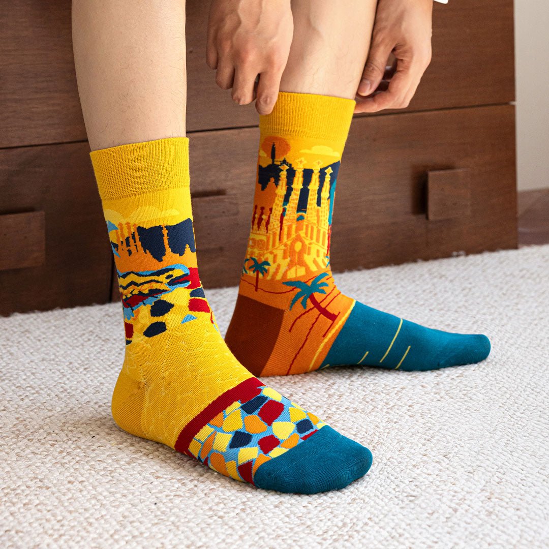 Calcetines divertidos de algodón "sin costuras". SAGRADA FAMILIA - Kylie Crazy
