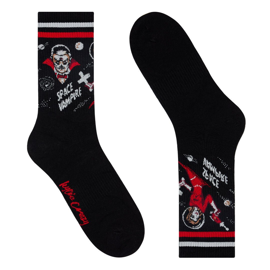 Calcetines divertidos de algodón "sin costuras". Vampiro espacial - Kylie Crazy
