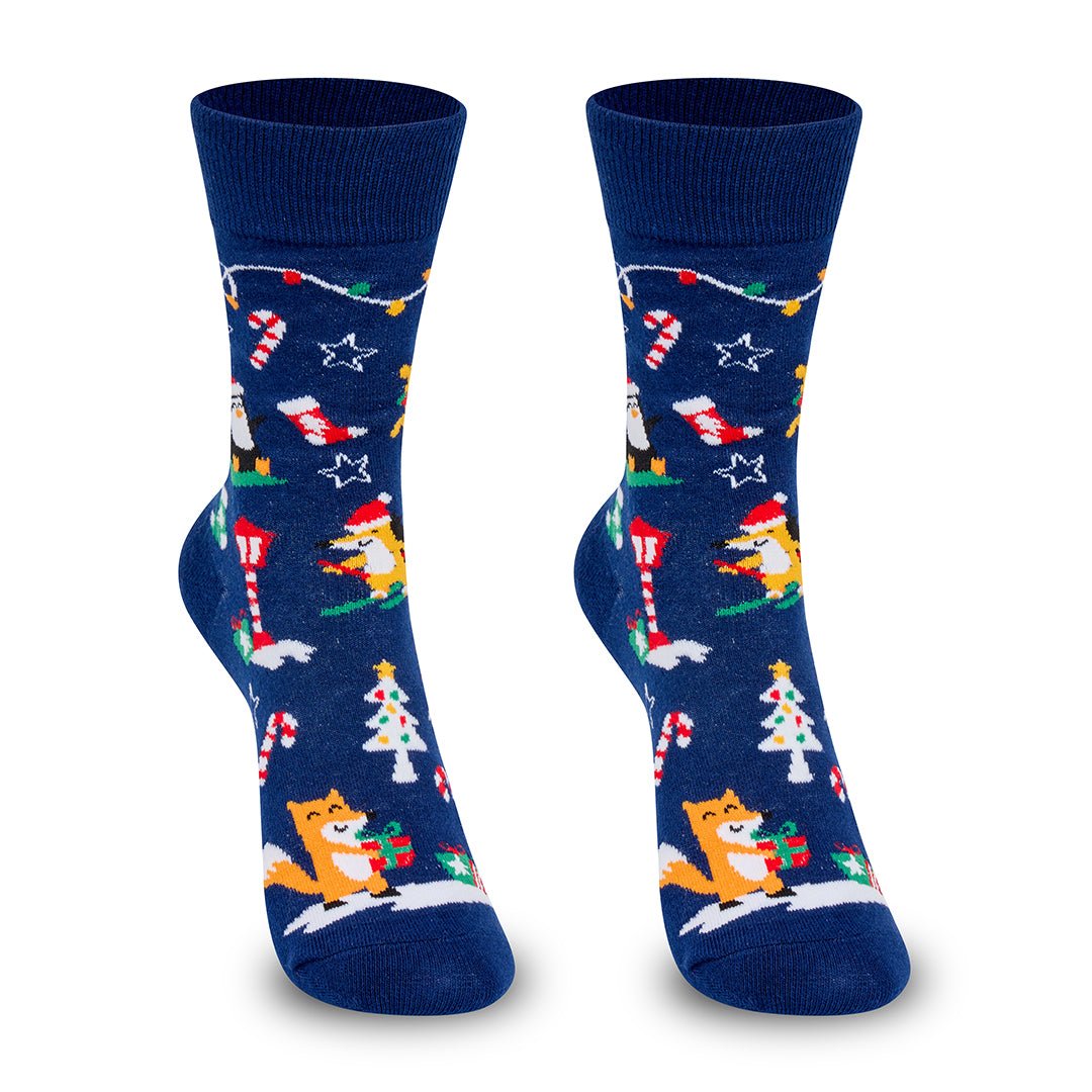 Calcetines divertidos de Navidad para niños CHRISTMAS AZUL - Kylie Crazy