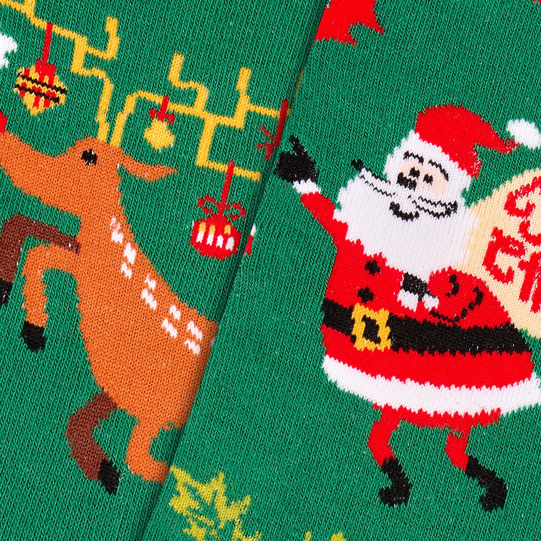 Calcetines divertidos de Navidad para niños PAPA NOEL Y RENO - Kylie Crazy