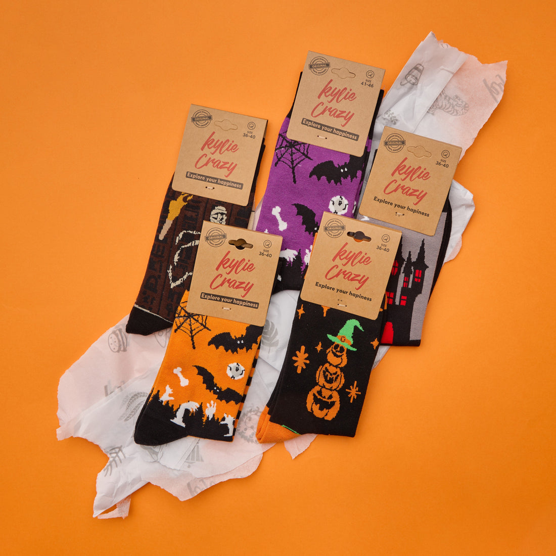 Original pack con 5 pares de calcetines DE HALLOWEEN. Edición Limitada 2024. - Kylie Crazy