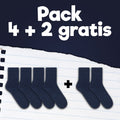 Pack de calcetines colegiales 4 pares + 2 Gratis cortos de algodón Azul marino - Kylie Crazy