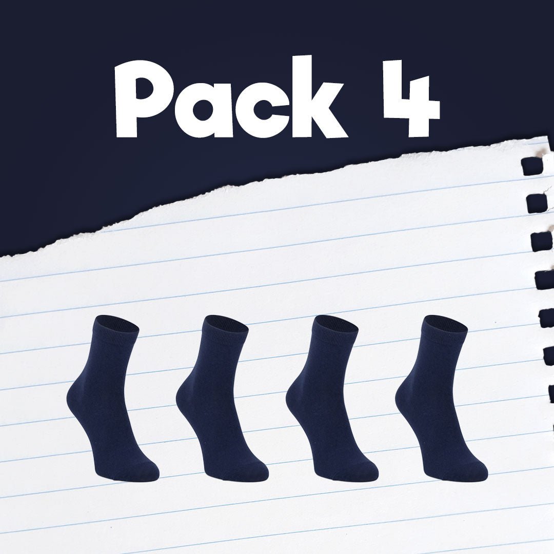 Pack de calcetines colegiales 4 pares + 2 Gratis cortos de algodón Azul marino - Kylie Crazy