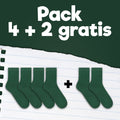 Pack de calcetines colegiales 4 pares + 2 Gratis cortos de algodón Verde - Kylie Crazy