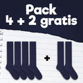 Pack de calcetines colegiales 4 pares + 2 Gratis media caña de algodón Azul marino - Kylie Crazy