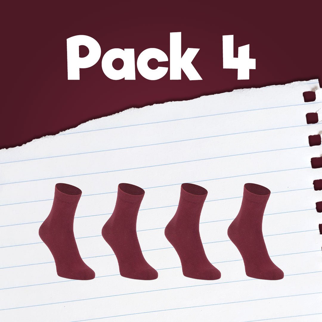 Pack de calcetines colegiales 4 pares cortos de algodón Granate - Kylie Crazy