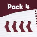 Pack de calcetines colegiales 4 pares cortos de algodón Granate - Kylie Crazy
