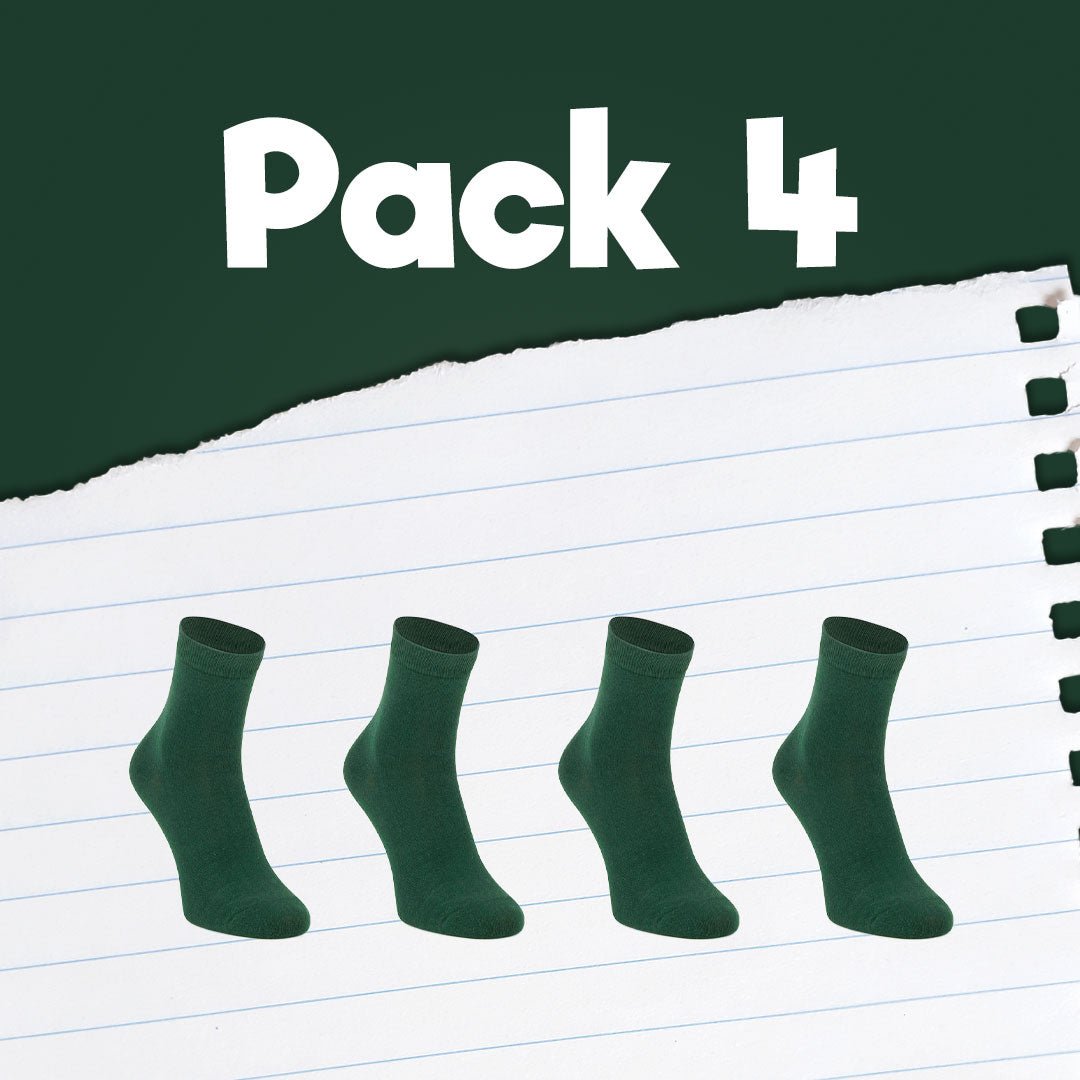 Pack de calcetines colegiales 4 pares cortos de algodón Verde - Kylie Crazy