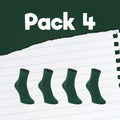 Pack de calcetines colegiales 4 pares cortos de algodón Verde - Kylie Crazy