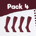 Pack de calcetines colegiales 4 pares media caña de algodón Granate - Kylie Crazy