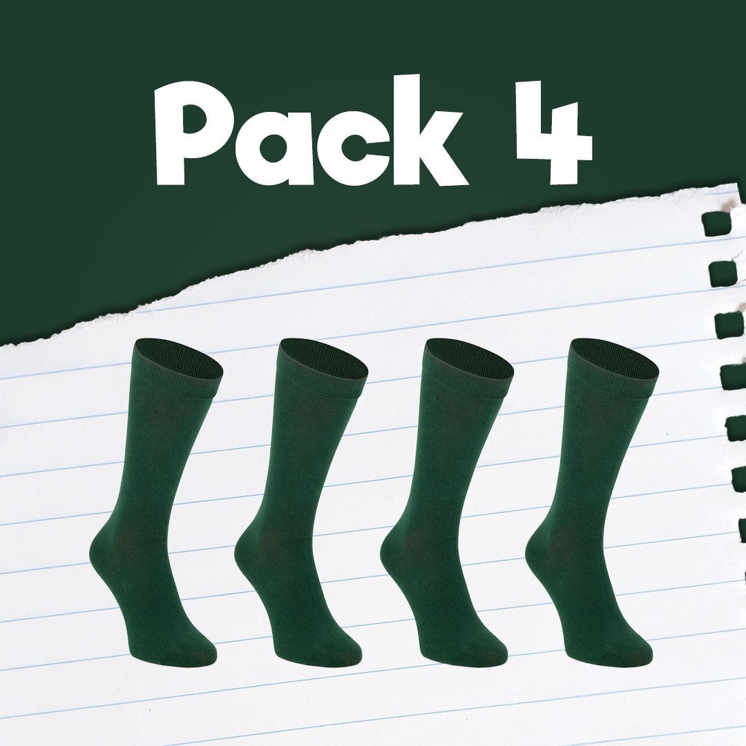 Pack de calcetines colegiales 4 pares media caña de algodón Verde - Kylie Crazy
