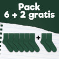 Pack de calcetines colegiales 6 pares + 2 Gratis corto de algodón Verde - Kylie Crazy