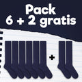 Pack de calcetines colegiales 6 pares + 2 Gratis media caña de algodón Azul Marino - Kylie Crazy