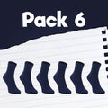 Pack de calcetines colegiales 6 pares cortos de algodón Azul Marino - Kylie Crazy